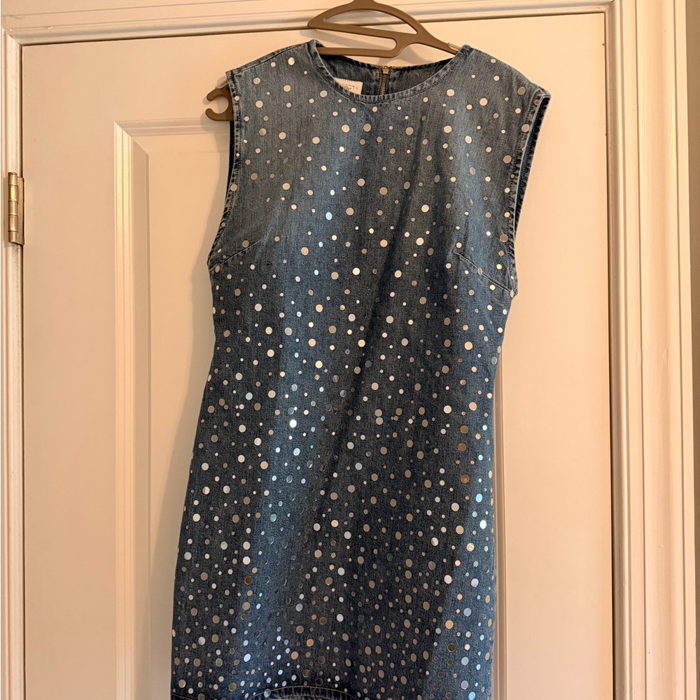 Zara Blue Denim Dress with Mirror Dots